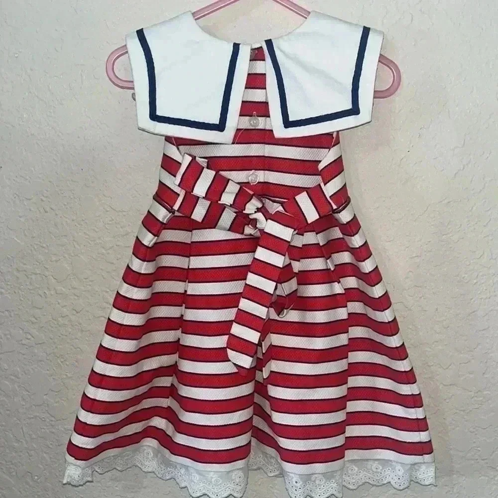 Beautiful red white striped dress